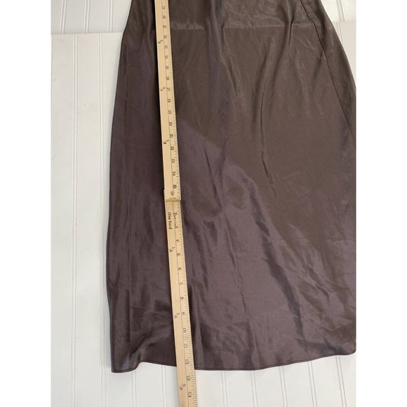 VTG Jones New York SM Brown Dressing Gown & Robe Long Maxi Satin Belted Lace - Picture 11 of 12